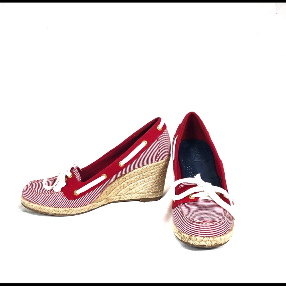 Sperry Clarens Stripe Wedge Espadrilles!
